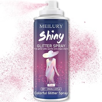 Halloween Hair and Body Glitter Spray, Holographic Glitter Highlighter Powder, Hairspray for Clothes, Face Body Shiny Glitter, Loose Shimmer Hairspray Festival Rave Prom Accessories