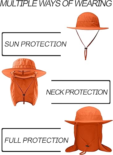 Miniatura 2 de Sombrero bonnie de pesca para hombres y mujeres, protección UV, gorra ligera, ala ancha, solapa para el cuello y cubierta facial, resistente al