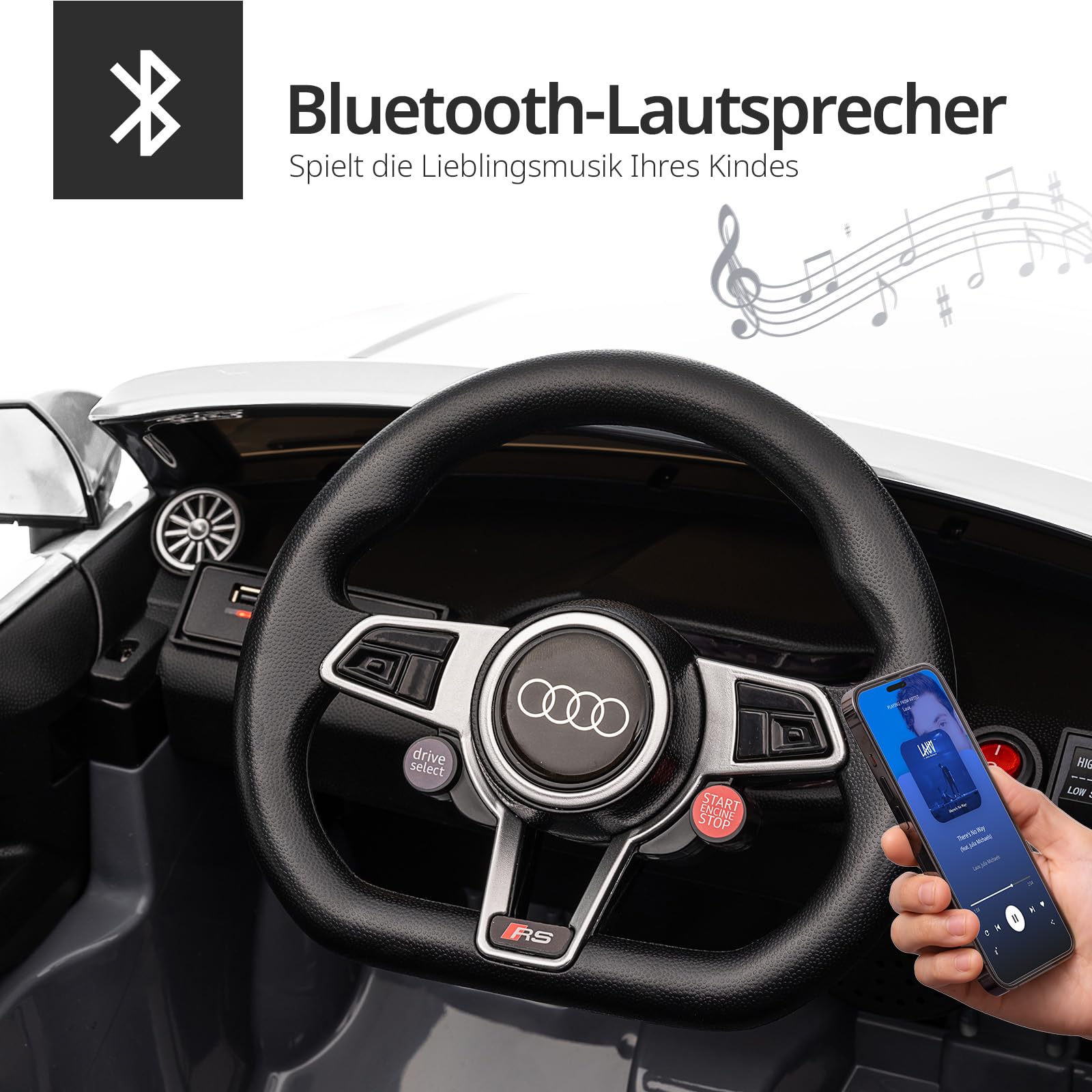 Audi Lizenziertes 12V Elektroauto für Kinder ab 3 Jahre mit Fernbedienung
