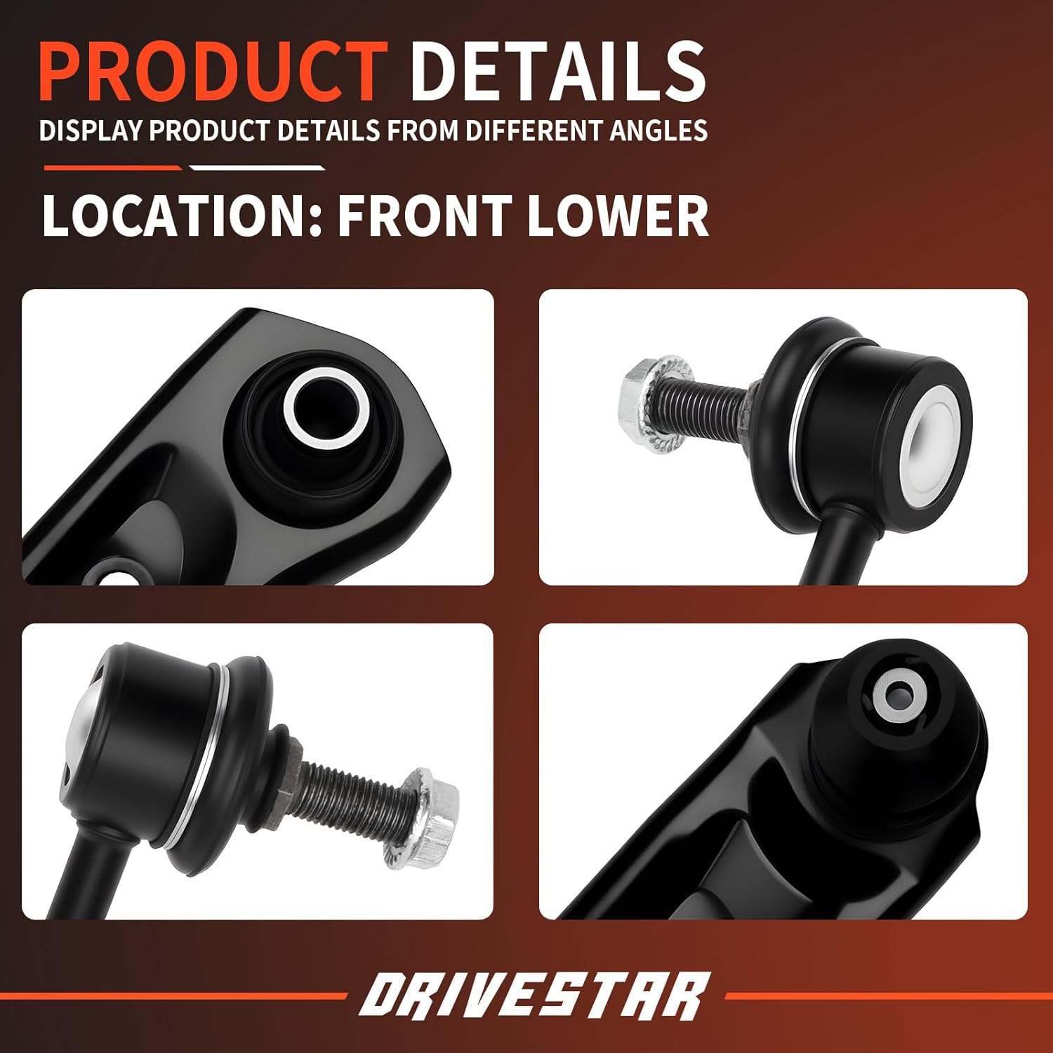 DRIVESTAR 4 PCS Front Suspension Kit, Lower Control Arm, Sway Bar Link, Compatible with 2015-2019 Nissan Micra/ 2012-2019 Versa/ 2014-2019 Note, K621576 K621577 K750098