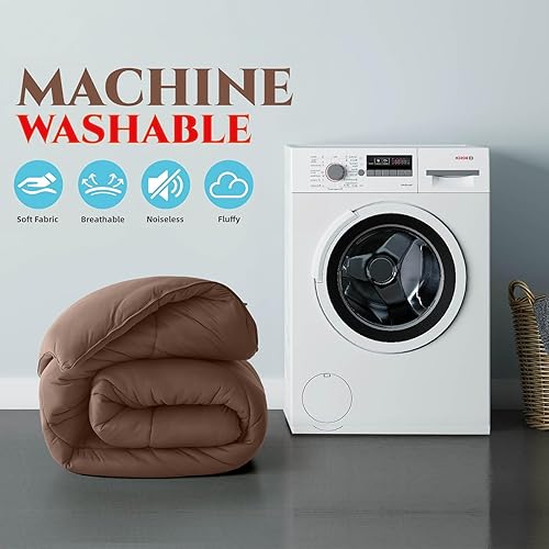 Miniatura 5 de Edredón de plumón alternativo (azulgrismarrón, KingQueenTwin - OtoñoInvierno - Edredón acolchado suave tamaño King - Relleno de edredón - Invierno