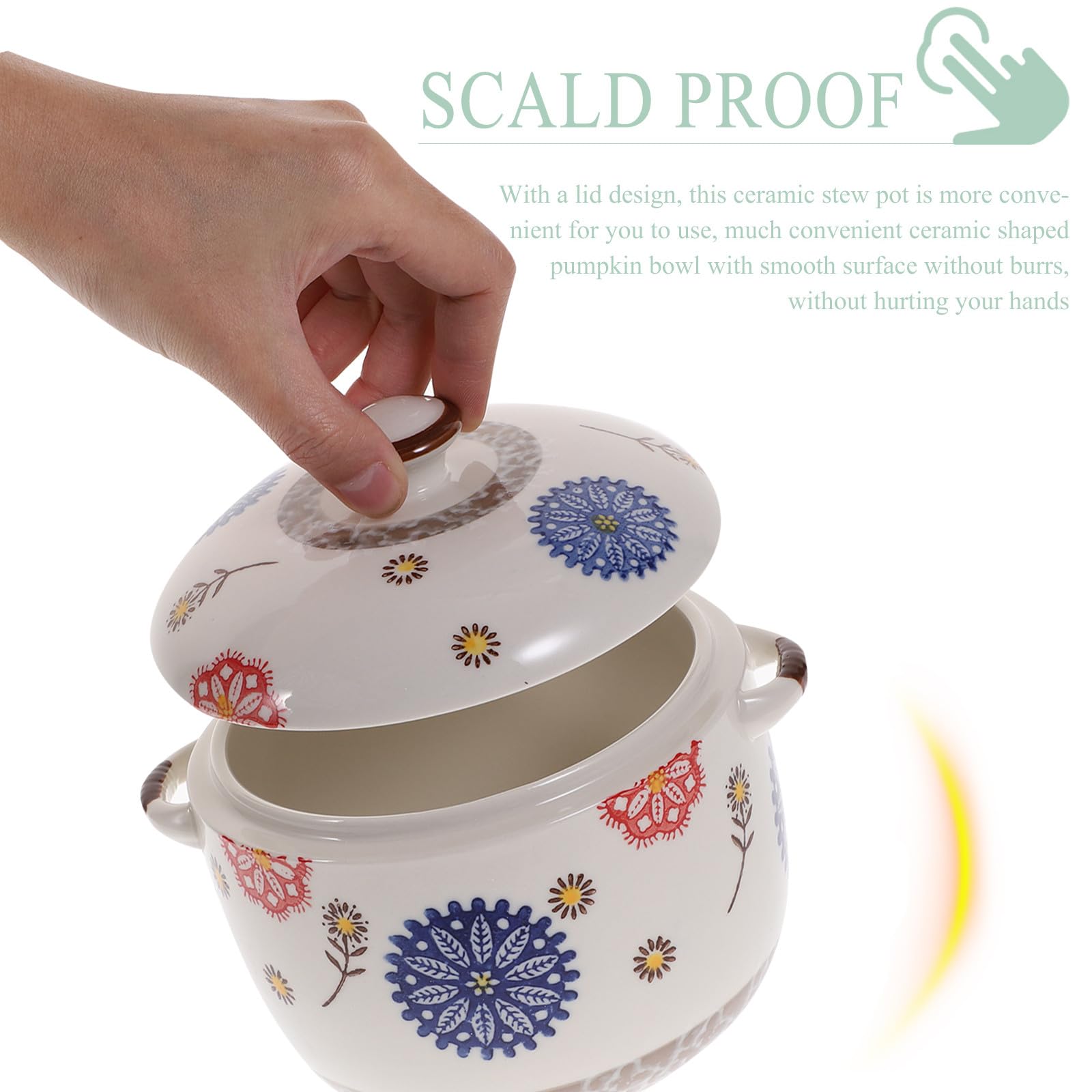 Cuenco de Cerámica para Sopa Estilo Japonés con Tapa, Capacidad 1000ml, Superficie Lisa sin Rebabas, Adecuado para Decoración en Festivales y Hogar