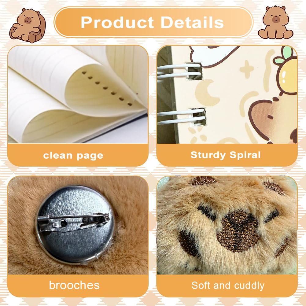 Capybara - Set Di Cancelleria Kawaii, 120 Pezzi, Con Temperamatite, Gomma, Righello, Forbici, Adesivi, Per Scuola E Ufficio