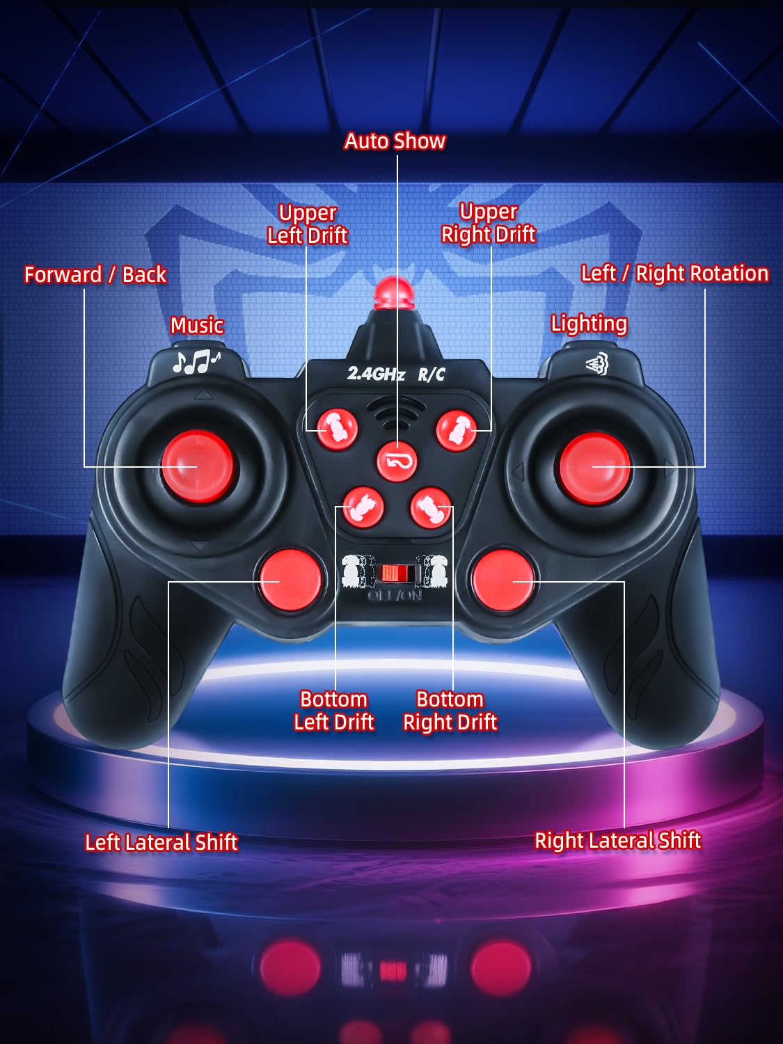 Spider Macchina Telecomandata per Bambini, 360° Ruotare e 2.4Ghz Monster Truck con Luce e Musica, 4WD RC Auto Acrobatica Giochi Bambini 3 4 5 6 7 8 9 Anni, Regalo Bambino Bambina per Compleanno Natale