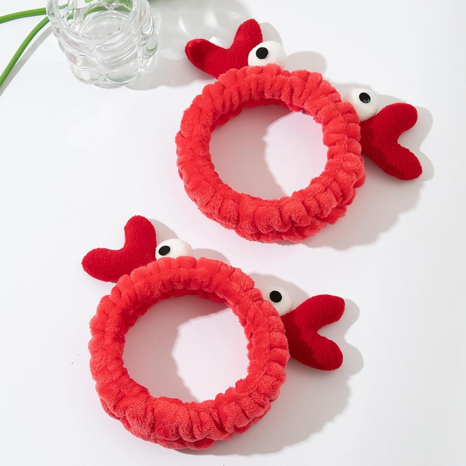 4PCS Face Wash Headband Cute, Soft Spa Headband for Washing Face, Coral Fleece Elastic Frog Crab Snail Head Band, Cartoon Makeup Headbands Creative Hair Accessories for Spa, Skincare, Makeup - Image 4