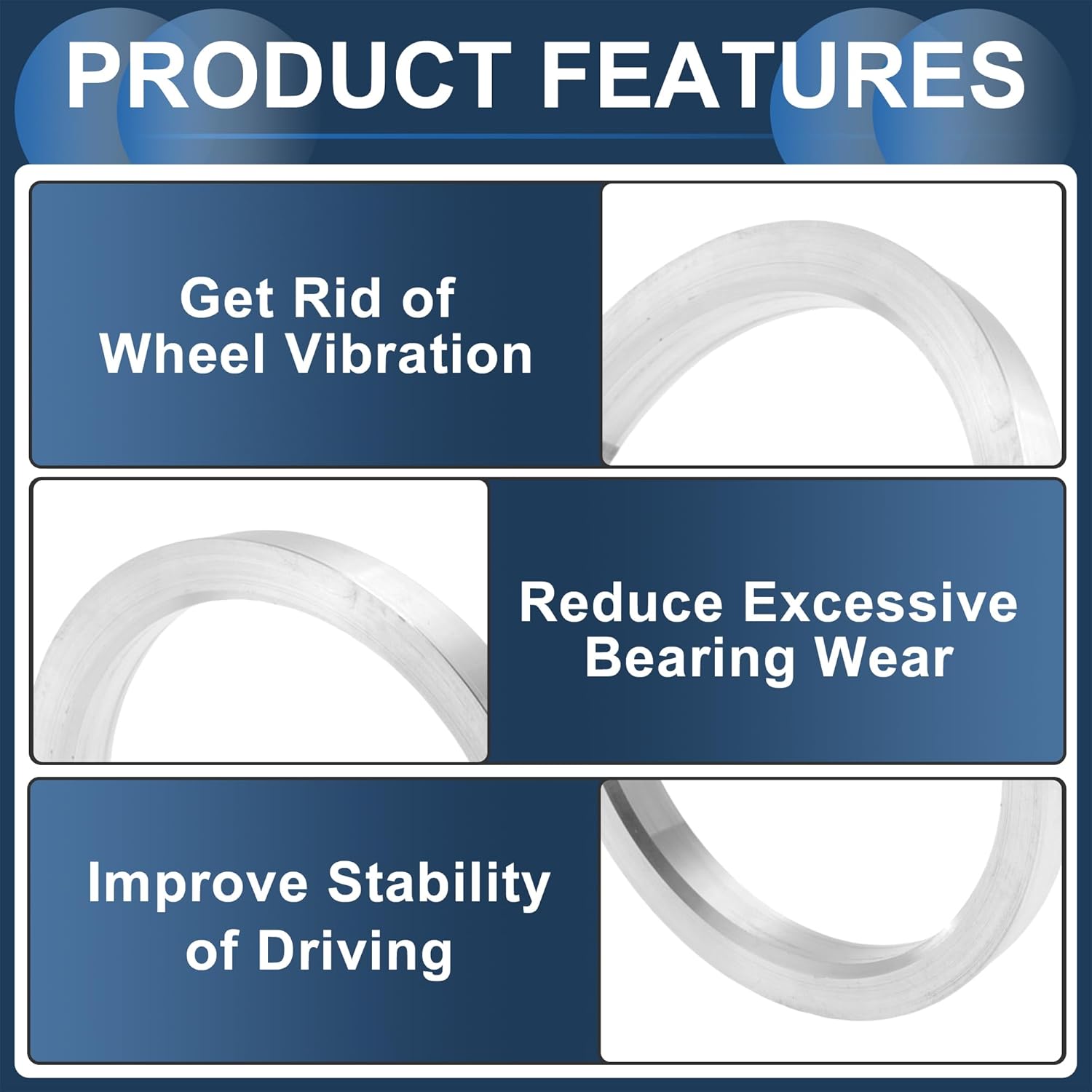 Car Wheel Hub Centric Rings OD 100.1mm to ID 84.1mm Wheels Center Shaft Shock Absorbing Hubrings Aluminum Alloy Silver Tone Durable