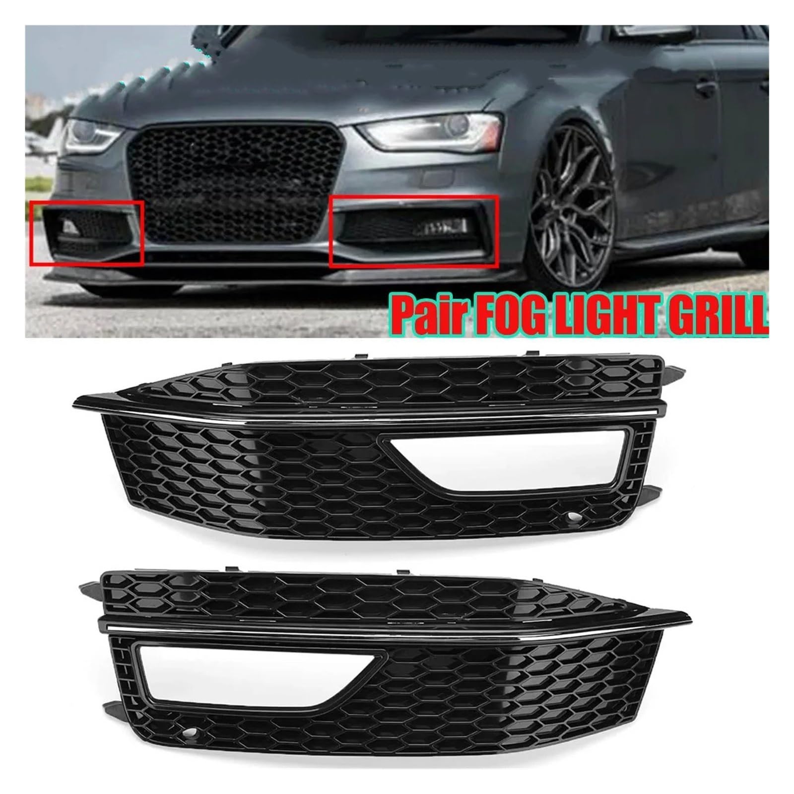 Grill nerkowy dla A4 B8 S-Line S4 2012 2013 2014 2015 8K0807681P 8K0807682P Reflektory przeciwmgielne przedni zderzak pary pary B para B