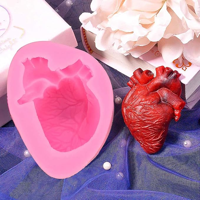 Molde de silicona corazón y cerebro 2 piezas miniatura 2