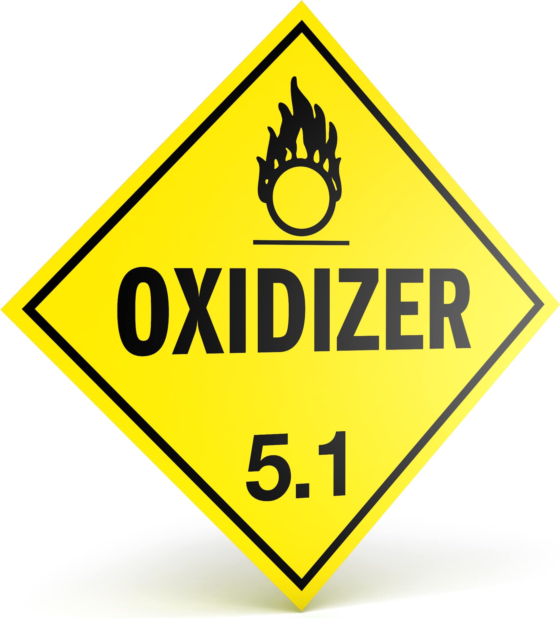 KENCO D.O.T. Labels - Hazard Class 5 DOT Oxidizer 5.1 Hazmat Labels 4" X 4" Square Stickers - 500 Adhesive Labels Per Roll, Made in The USA (1)
