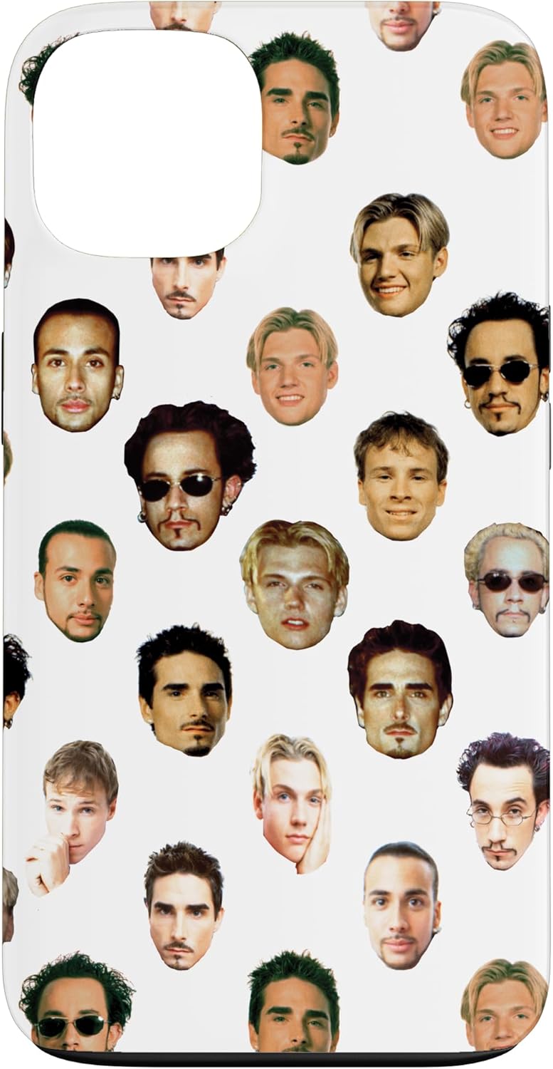Backstreet Boys Repeated Faces White Case for iPhone 14 Pro Max