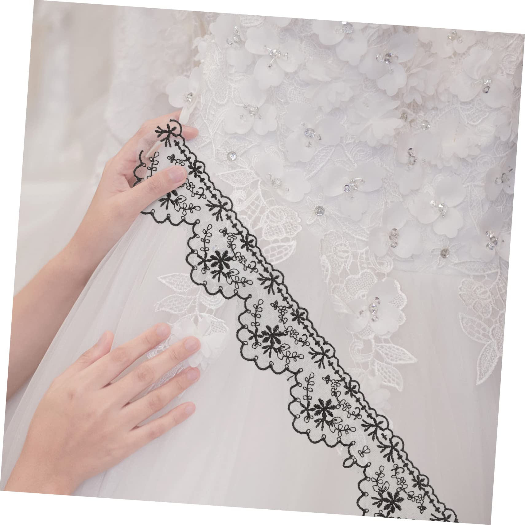 EXCEART 3rollos Encaje De Encaje Para Yardas De Adorno Para Vestidos y Manualidades Para Decoración De Ropa y Accesorios De Boda