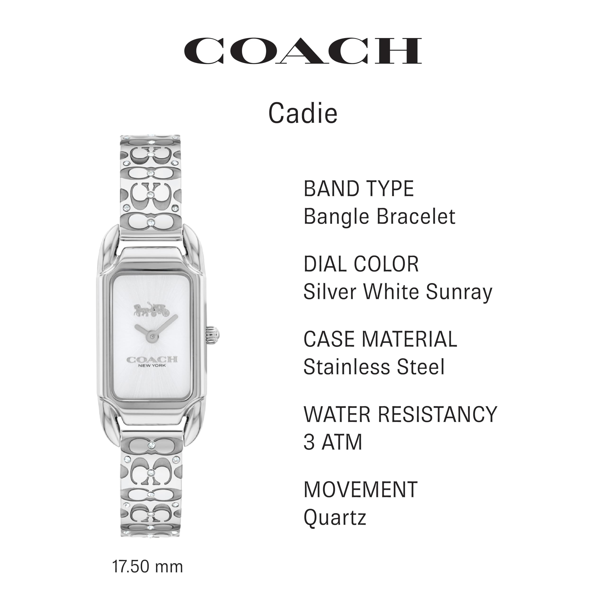 Coach Cadie Women's Watch | Timeless and Aesthetic | Designed for Every Occasion | Water Resistant (Model 14504147)