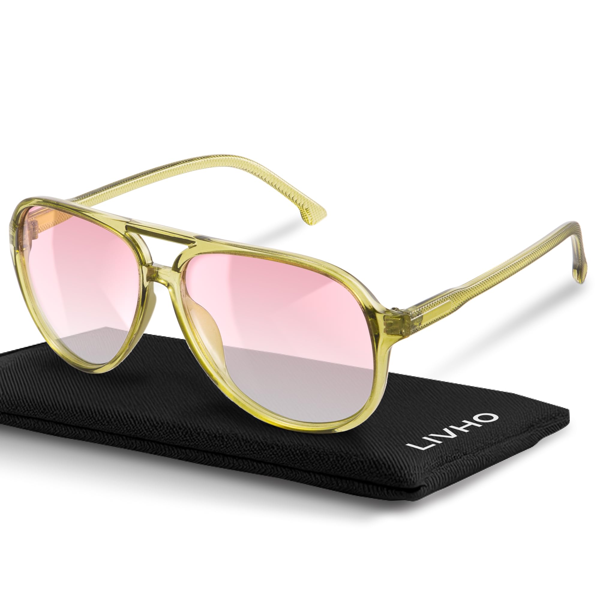 livho Trendy Polarized Aviator Sunglasses Women Men, Retro Sun Glasses for Women Men 2025, Oversized UV Protection Shades