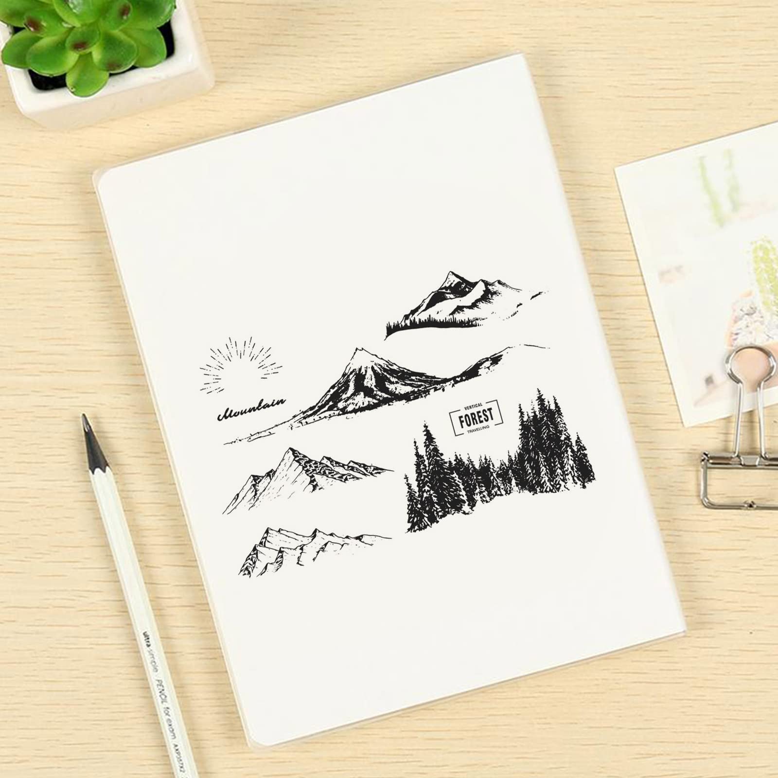 Tampon Transparent En Silicone Pour Le Soleil, La Neige, Les Montagnes, Le Bricolage, Le Scrapbooking, Le Gaufrage, L'album Photo, La Fabrication De