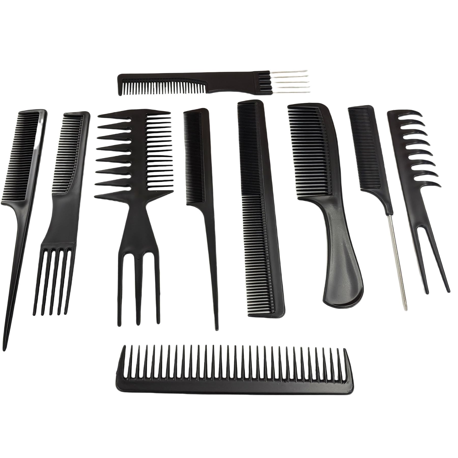 Juego de 10 peines para estilistas – Paquete variado profesional con peines para todo tipo de cabello y estilos
