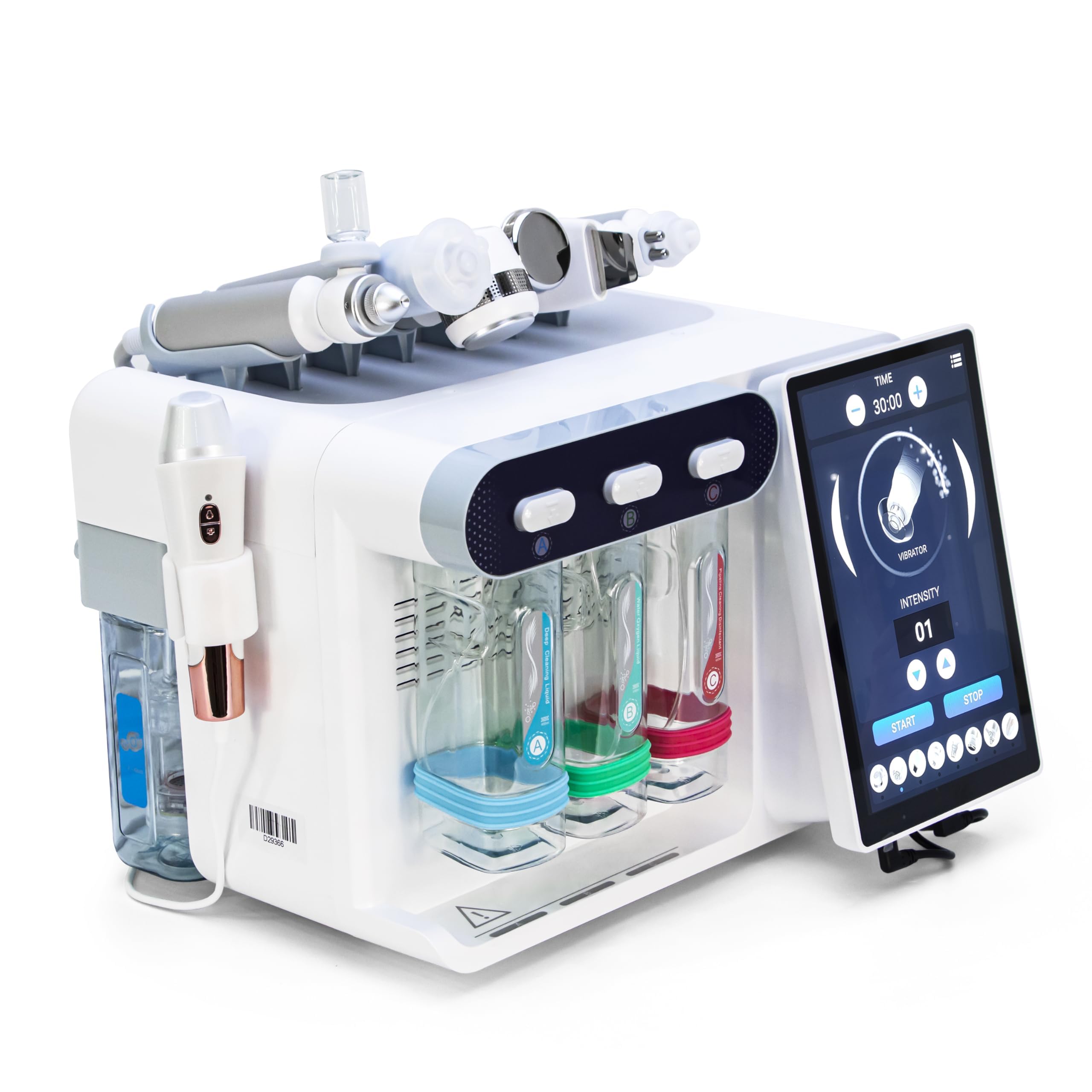 Hydro Diamond Small Bubble Machine 8 in 1 Aqua Peel Facial Skin Care Device RF EMS Scrubber Sprayer Cold Hammer for Moisturizing Elitzia ETLB355（Android System And Skin Analysis）