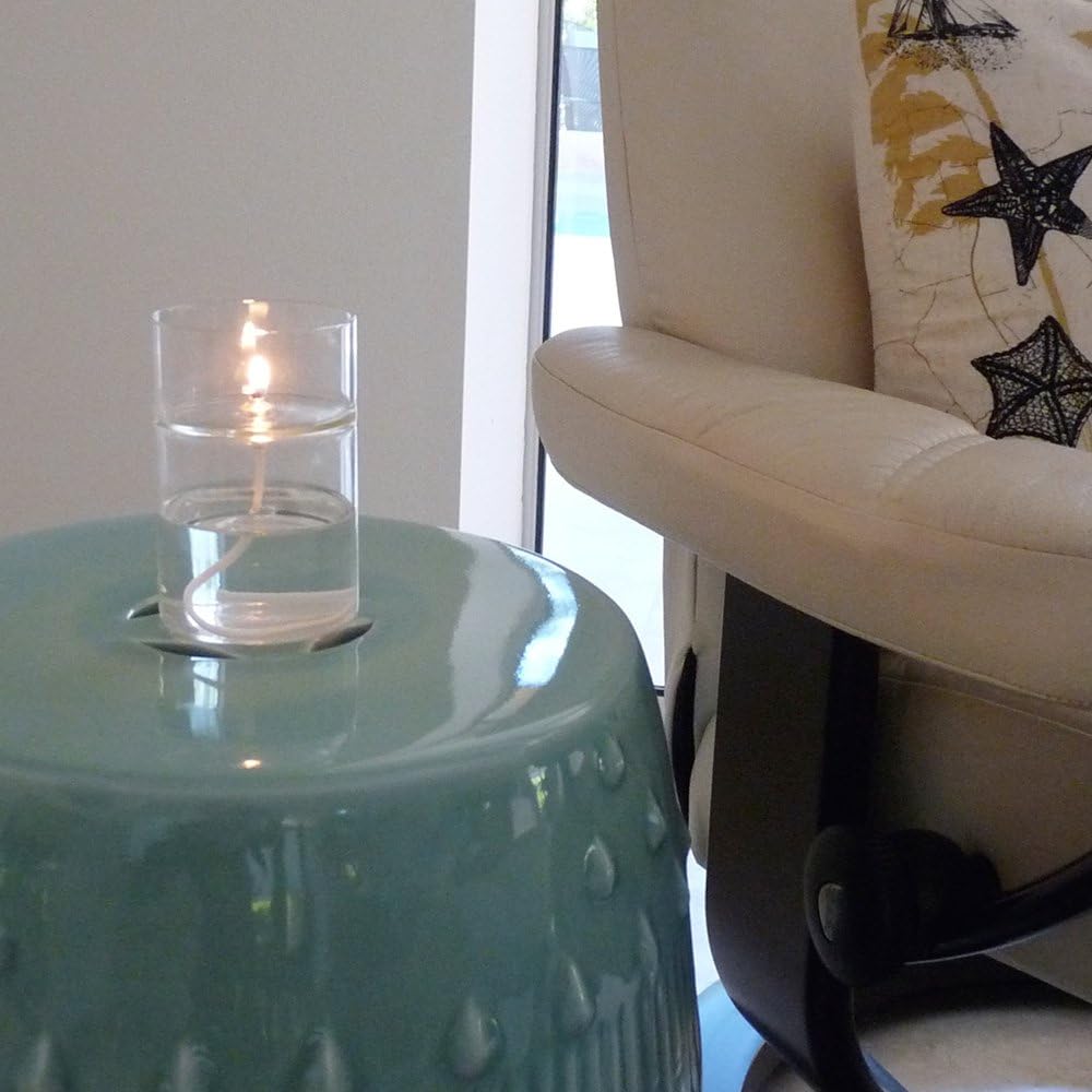 Firefly Fuels Glass Oil Warmer for Essential Oils - Zen, Refillable Reusable Liquid Candle with Glass Deck. Aromatherapy, Indoor and Outdoor Lighting. Use with Liquid Paraffin or Lamp Oil