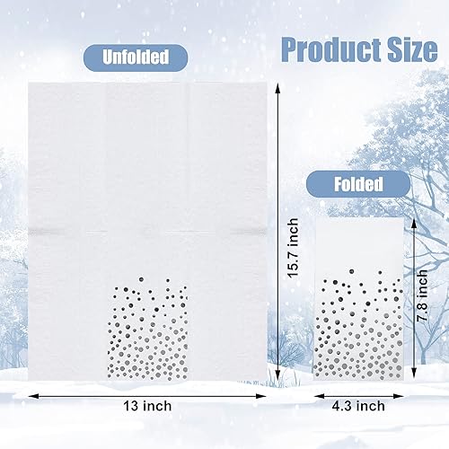Miniatura 8 de 60 servilletas de papel de aluminio plateado con lunares blancos y plateados, toalla de mano desechable decorativa para cena, fiesta, cumpleaños,