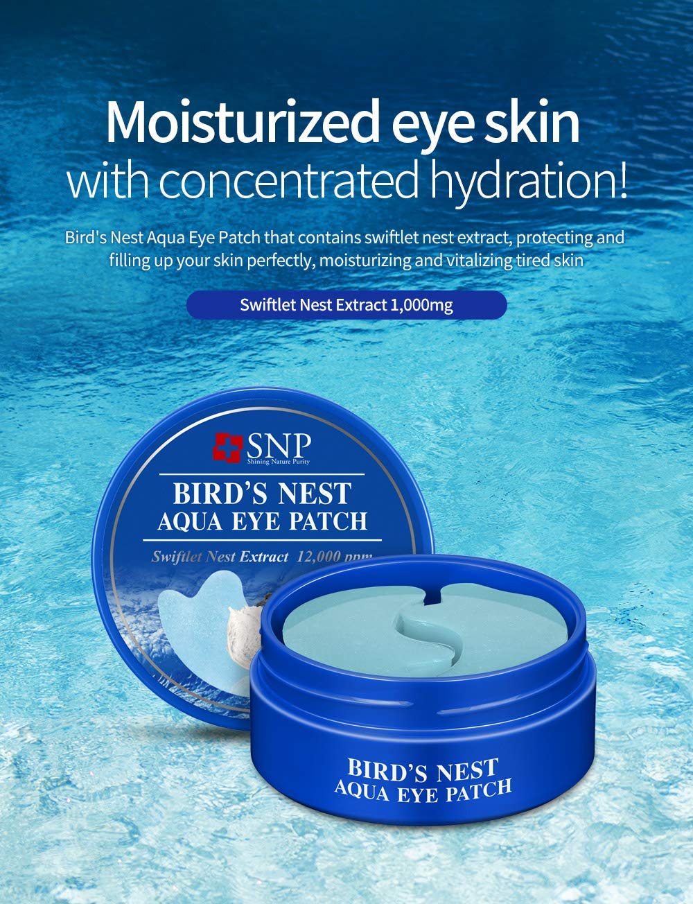 Amazon Com Snp Bird S Nest Aqua Moisturizing Eye Patch Maximum Hydration Protection For All Dry Skin Types Contains Egf 60 Patches Best Gift Idea For Mom Girlfriend Wife Her Women Beauty