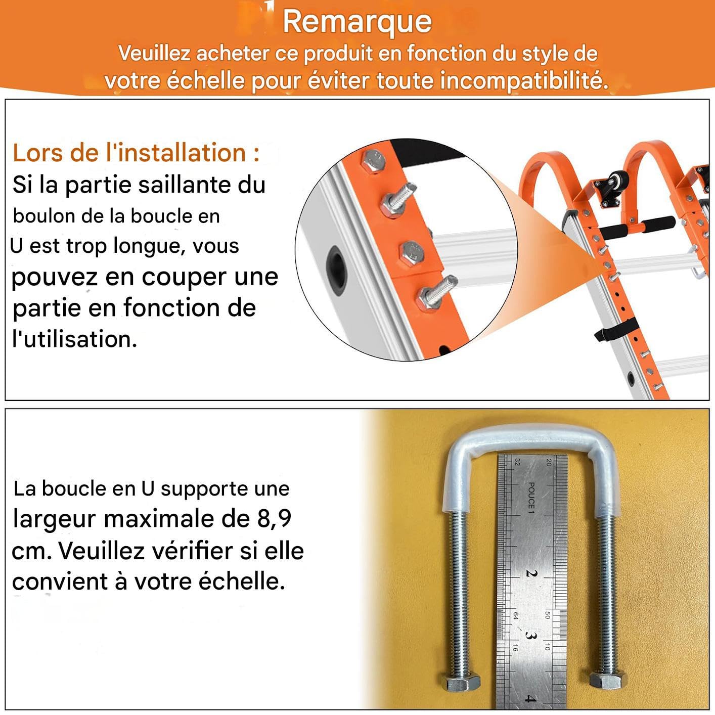 Fixation Crochet De Toit Pour Échelle Antidérapant Multifonction Réglable