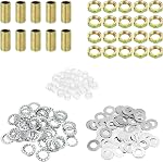 PATIKIL 1/8IP Thread 0.79" Lamp Pipe Kit with Lock Nuts Washers, Fasteners Assortment Hardware for Chandelier Ceiling Light DIY, Zinc Plating