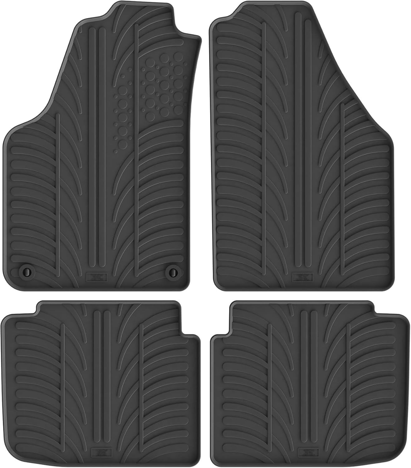 Gledring Rubber car mats set compatible with Fiat Idea 2006- / Lancia Musa 2007- (T profile 4-pieces + mounting clips)
