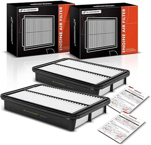 A-Premium Filtro de aire de motor de 2 piezas compatible con Chevrolet Prizm y Mazda Millenia y Toyota Corolla, 1993-2002, panel rígido, reemplazo #
