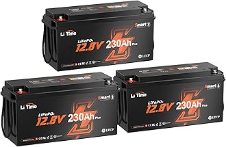 Litime 12V 230Ah Bluetooth Lithium Battery, 4000+ Deep Cycle LiFePO4 Battery, Max 2944Wh Energy, Perfect for RV, Travel Trailer, Off-Grid - 3 Packs