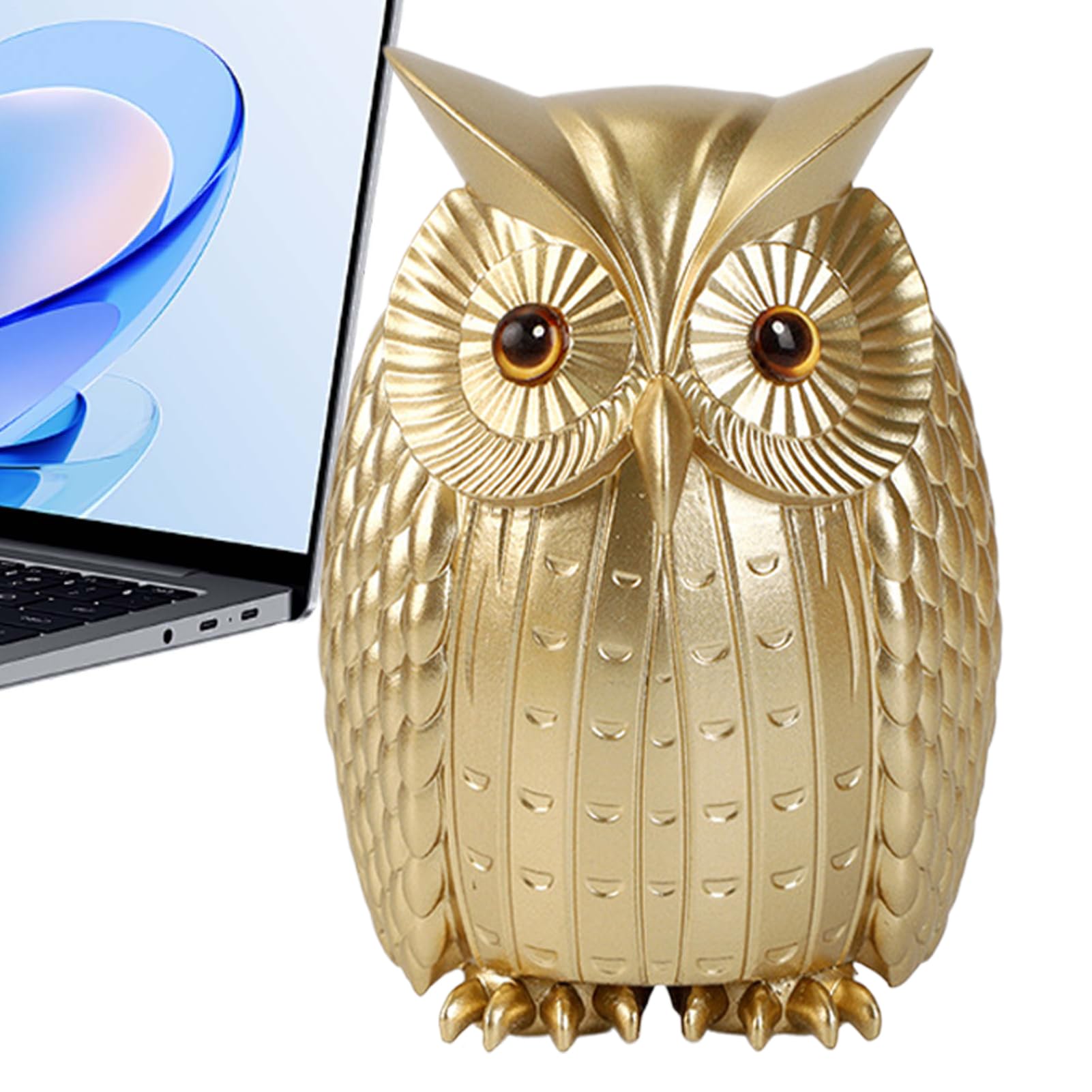 Sculpture de hibou réaliste, le cadeau idéal pour décoration de bibliothèque et salon