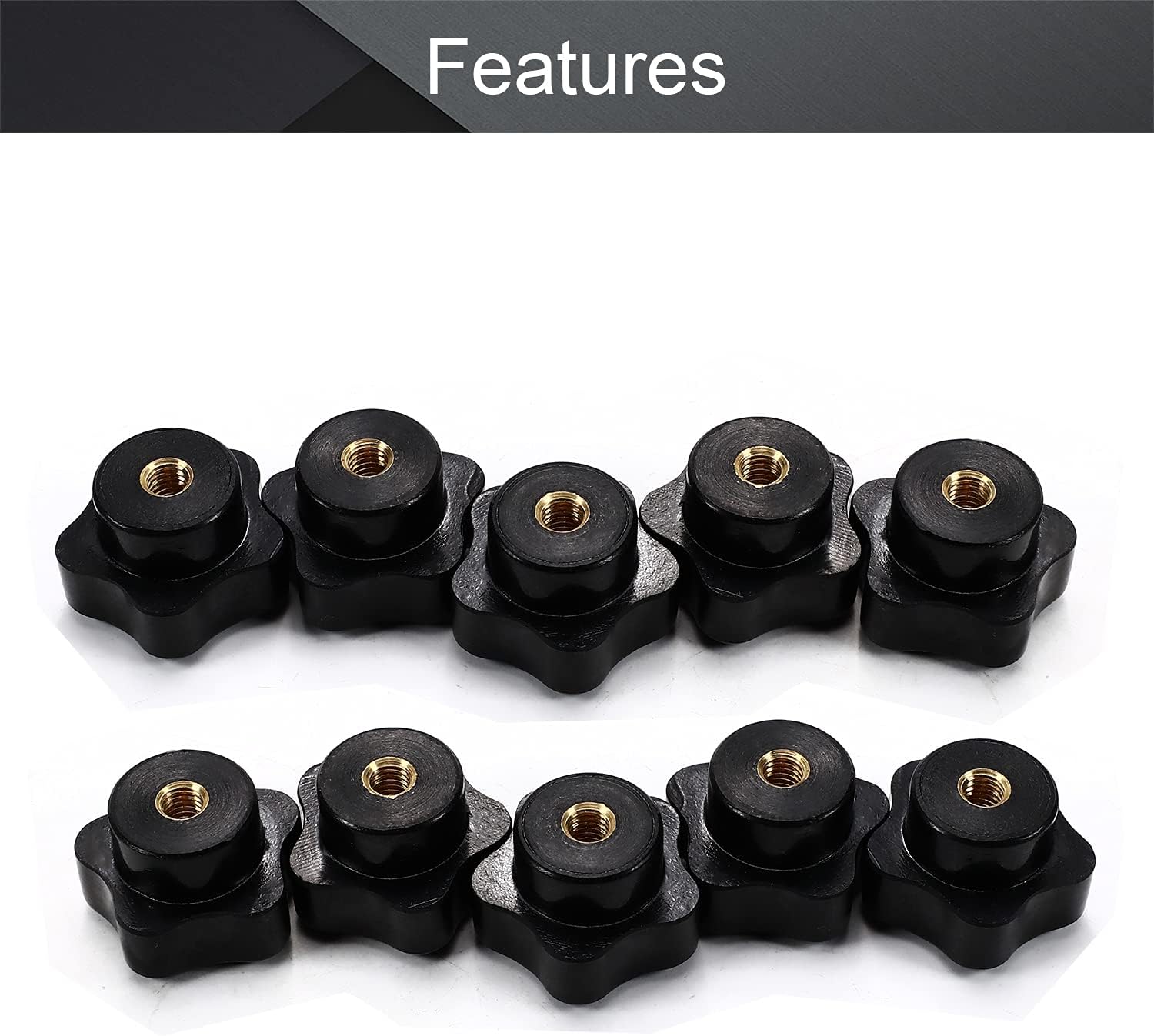 Othmro 20Pcs Clamping Handle Screw Knobs Handle Star Knob M6x32mm Female Thread