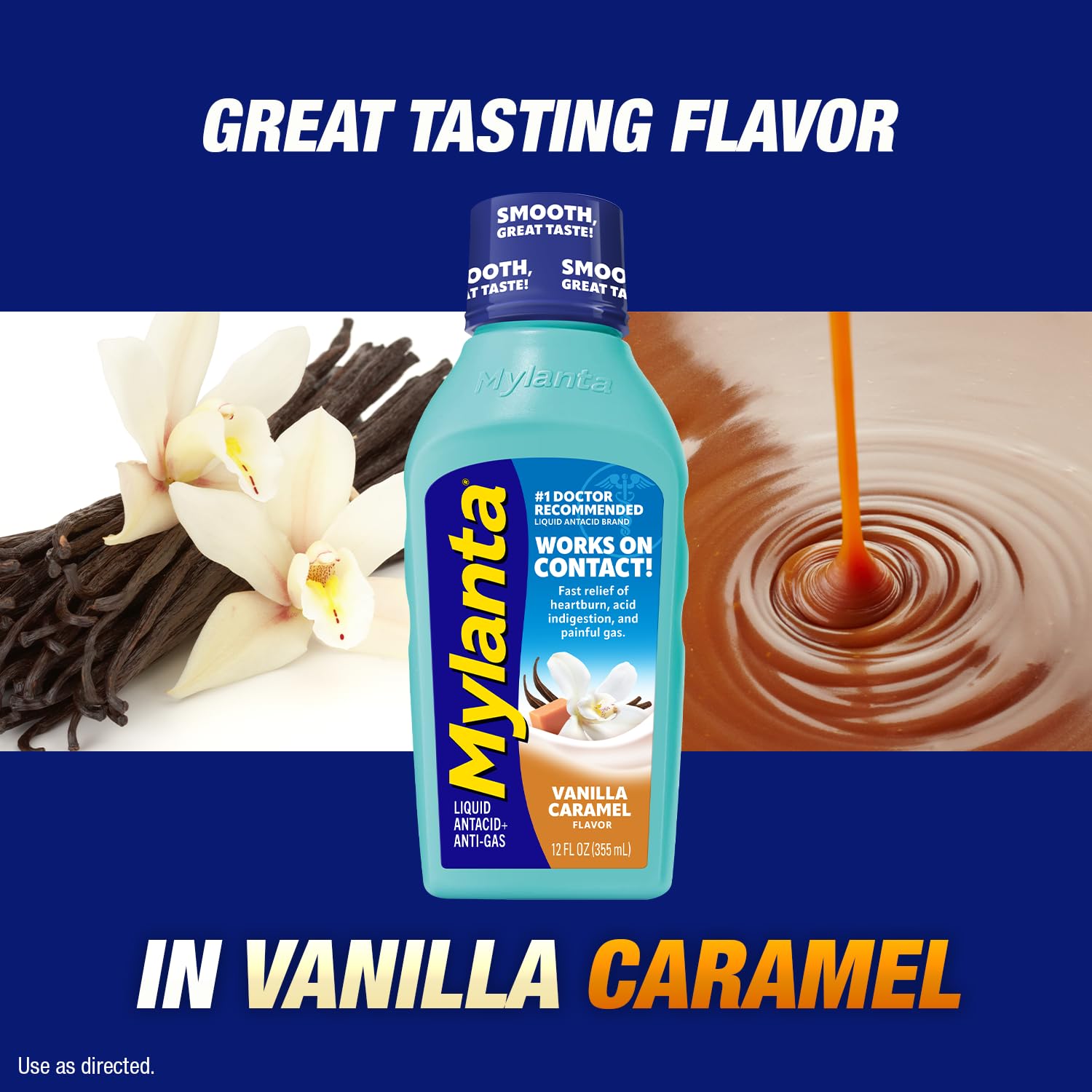 Mylanta Heartburn & Gas Relief Liquid Antacid, Vanilla Caramel, 12oz — Amazon image 4