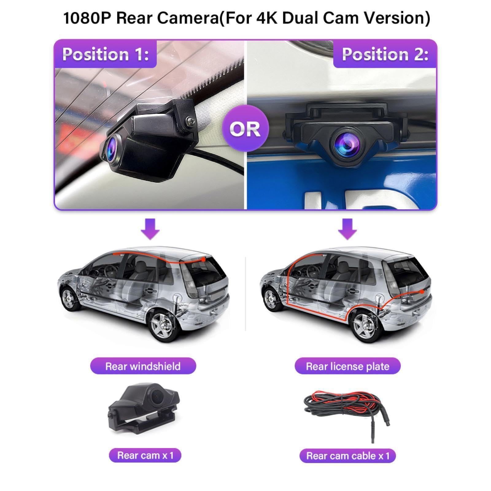 Kamera Samochodowa dla Volvo S60 S60L S80 S80L XC70 V60 2012-2016, HD 2160P Samochód DVR Wideorejestrator Dash Cam Kamera
