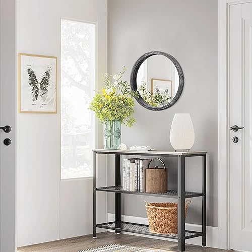 Miniatura 174 de JJUUYOU Espejo circular de pared redondo para baño, espejo de tocador marrón rústico, pequeño círculo decorativo para pared, marco de madera, espejo