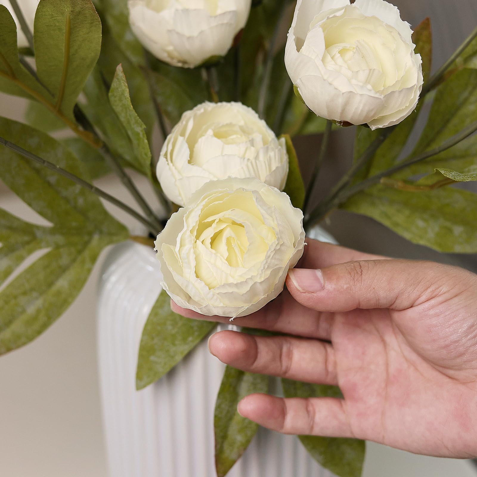 Künstliche Pfingstrosen aus Kunstseide für Vasen, 68,6 cm, große künstliche Pfingstrosen, Zweige mit Stielen für selbstgemachte Blumensträuße, Tafelaufsätze, Hochzeitsfüller, Arrangements