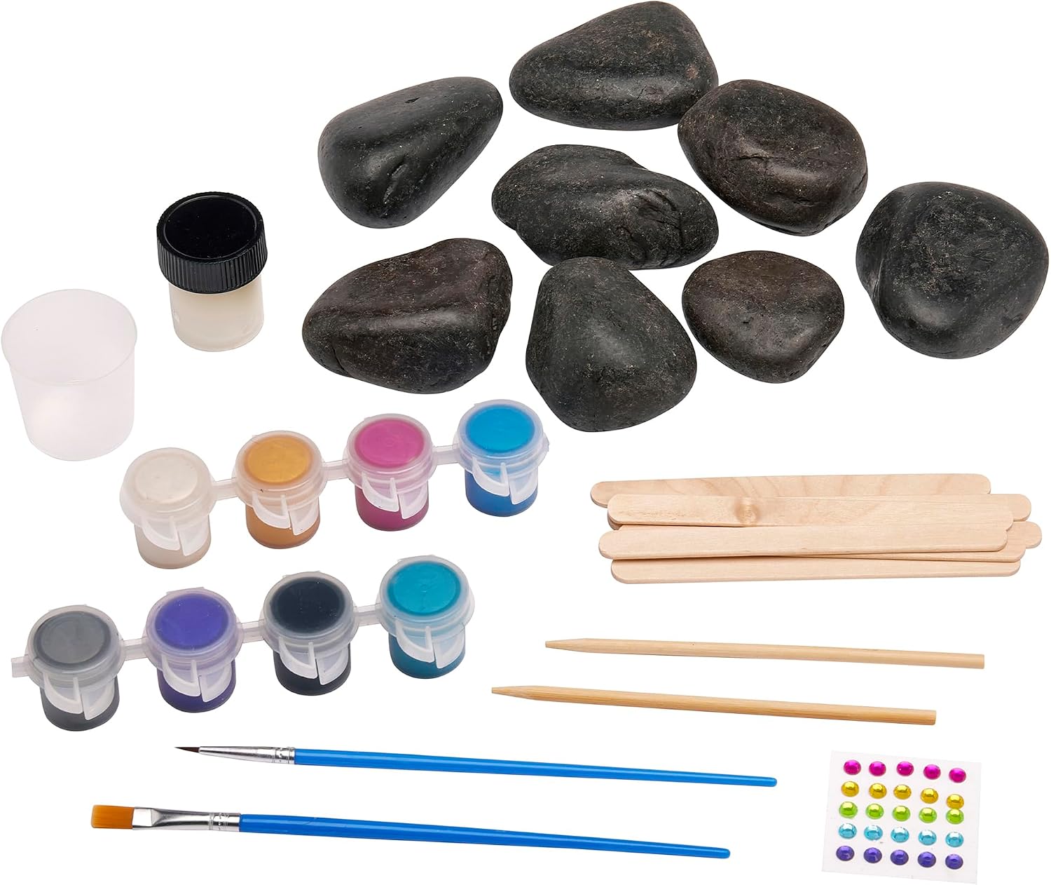 Shimmer ’n Sparkle Metallic Mania Rock Art DIY Painting Rock Craft Kit for Ages 6 and Up