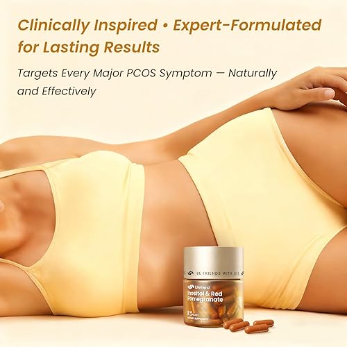 Miniatura 7 de Suplemento de mio-inositol y D-Chiro inositol para mujeres con PQQ y granada para SOP, fertilidad, equilibrio hormonal y salud ovárica, proporción