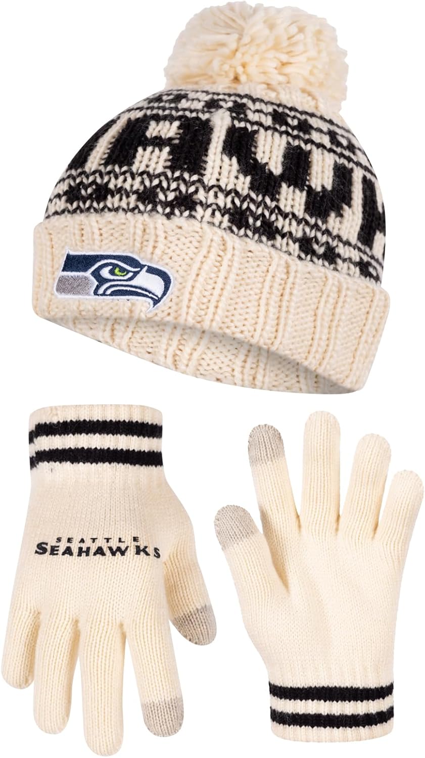 Ulta Game NFL knit beanie with touchscreen gloves