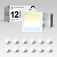 Vista 9 de ASD Iluminación empotrable cuadrada LED ultrafina de 3 pulgadas, bronce aceitado con 5 temperaturas de color, regulable, clasificación IC, brillo