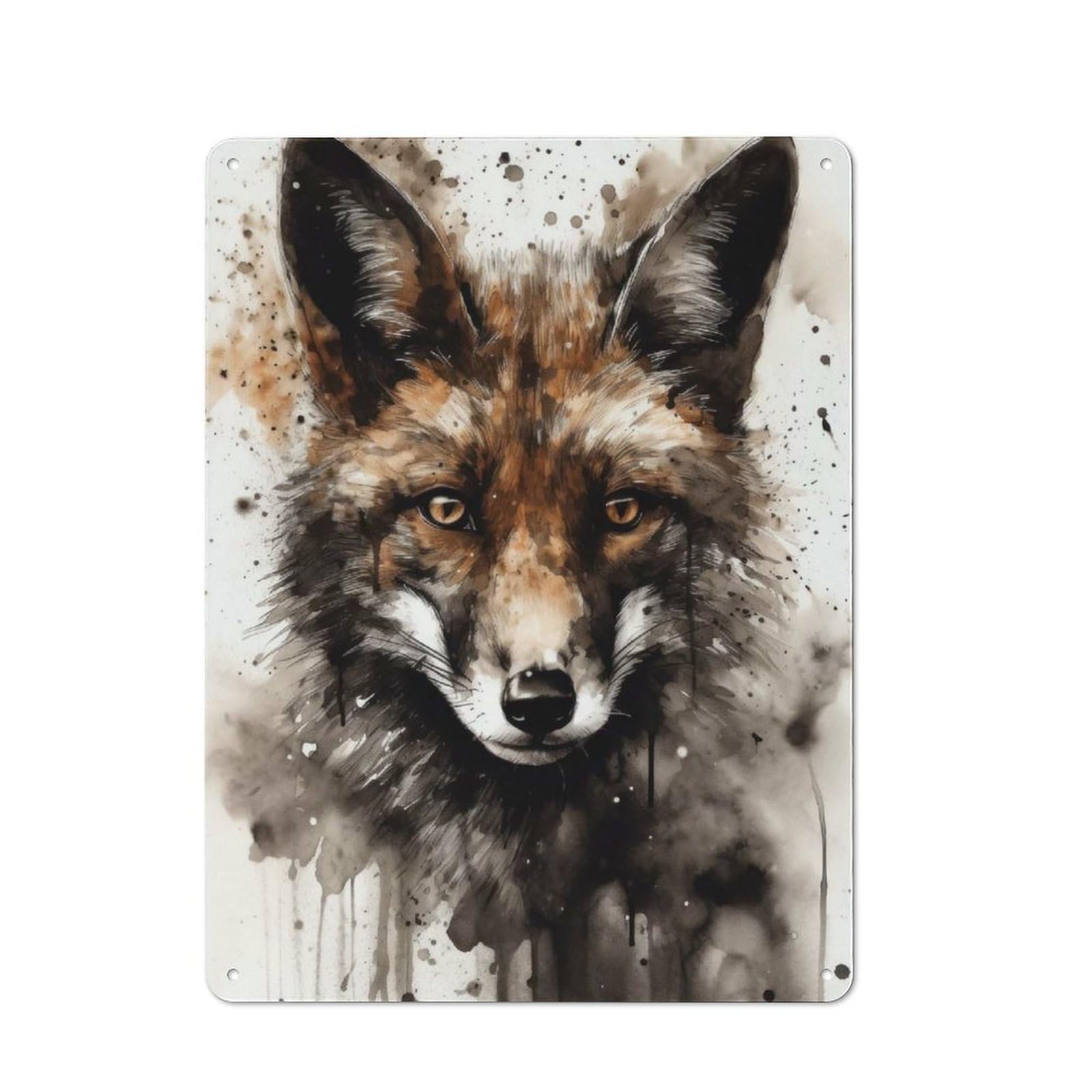 Junmoney Fox Nature S Crafty One Metal Wall Sign 40X30cm Featuring For Living Room Wall, For Decorating Living Rooms And Feature Walls