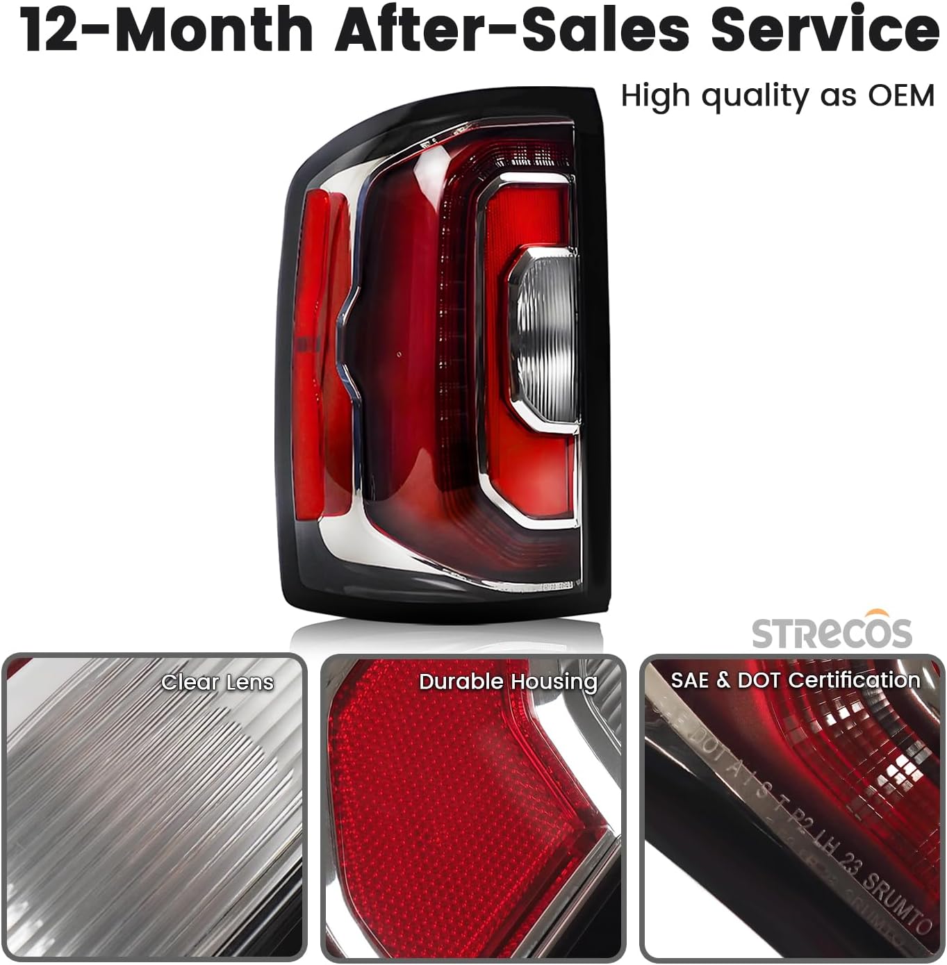 Pair Led Tail Lights Compatible with 2016 2017 2018 GMC Sierra 1500 Denali SLT Taillight Rear Brake Reversing Lamp Assemblies Replace OEM#84365931 84365930 (1 Pair)