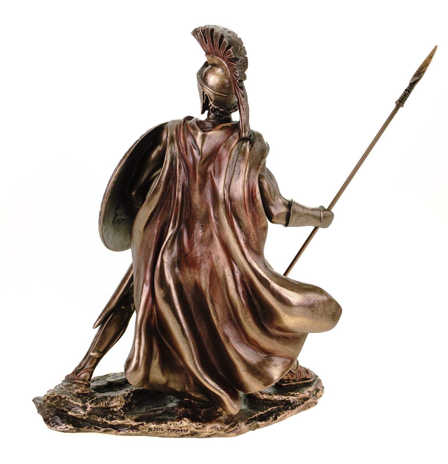 Veronese Leonidas mit Schild und Speer 19 CM Figura Feldherr Espartanos Bronceada