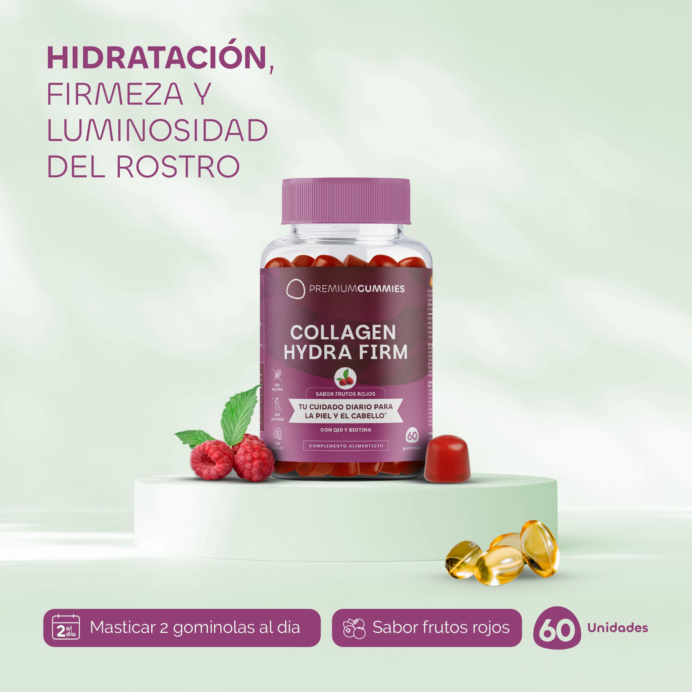 Pack Glow Pre-Verano - Colágeno + Biotina 5000mcg + Multivitaminas - Cuidado de Piel, Cabello y Uñas - Con Zinc, Selenio, CoQ10 y 13 Vitaminas - Sin Azúcar - 180 Gominolas