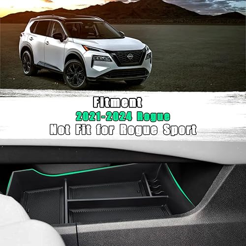 Miniatura 8 de Organizador de consola central compatible con Nissan Rogue 2021 2022 2023 2024 2025, caja de almacenamiento para reposabrazos, bandeja de inserción,