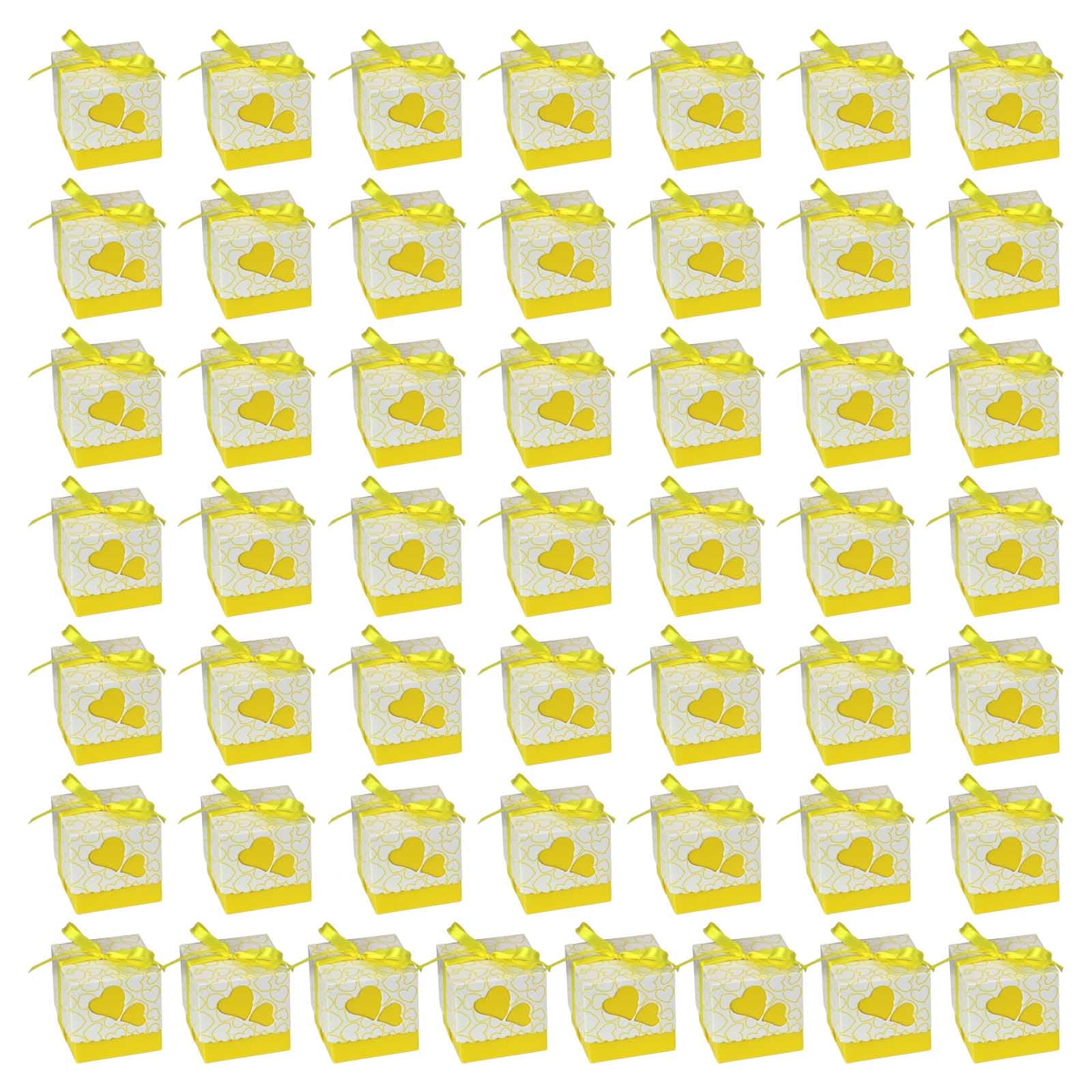 Buxuaaaa 50Pcs Square Candy Boxes Multipurposes Organization Holder Access for Travel Camping Love Heart Candy Boxes