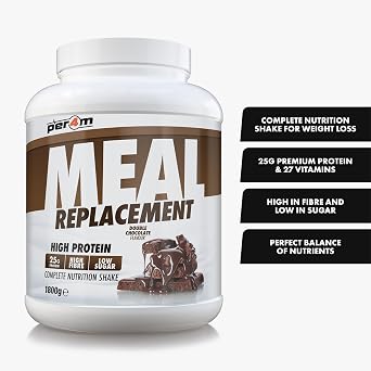 Per4m Meal Replacement Diet Shake Powder | High Protein Low Calorie Weight Loss Shake | Vegetarian Gluten Free Nutritionally Complete Slimming Drink | 30 Serving (1800g, Double Chocolate)