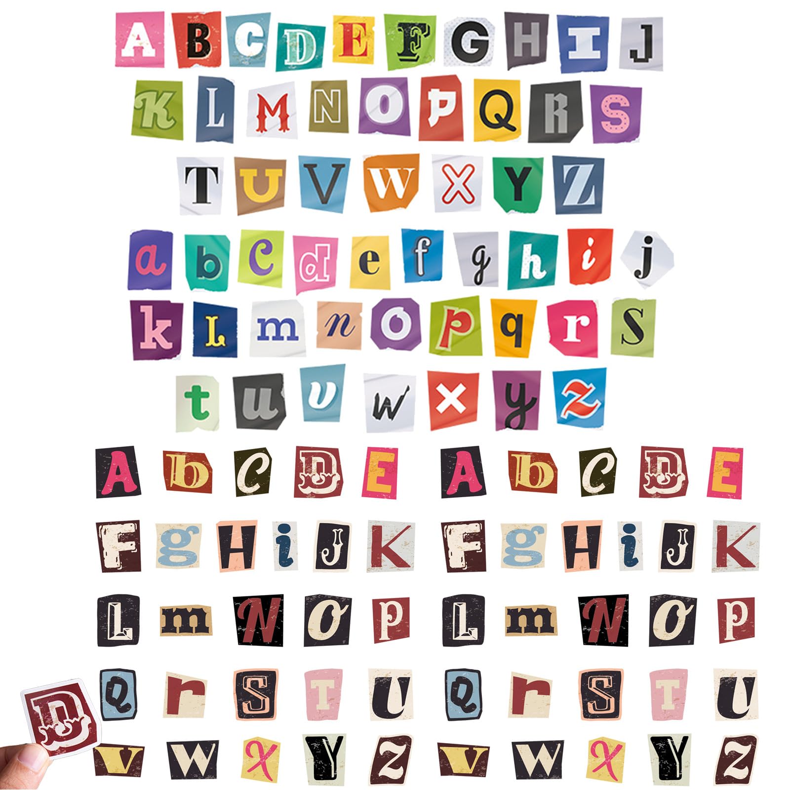 Ysuy 104Pcs-1 104Pcs Retro Stickers - Self Adhesive Alphabet Letter Stickers For Scrapbooking & Stamping Supplies, Mini Stickers For Travel Scrapbook, Diy Initial Letters, Cool Stickers For Journals (104Pcs-1)