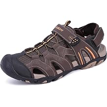 Queday Mens Sport Sandals Closed Toe Outdoor Hiking Sandals Lightweight Trail Walking Casual Water Shoes
