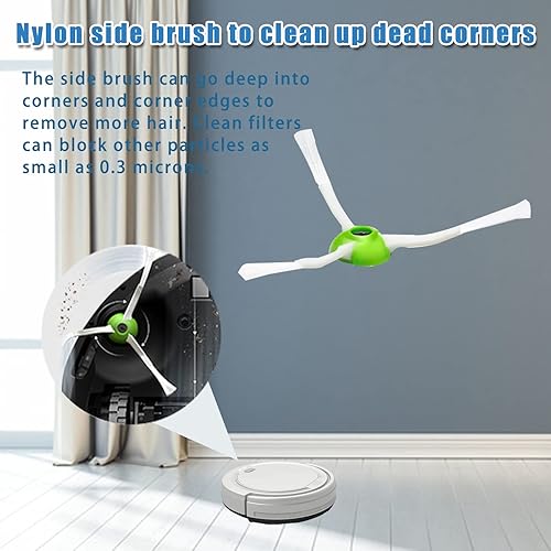 Miniatura 6 de Paquete de 16 piezas de repuesto, compatible con aspiradora iRobot Roomba E&I serie I1I6+I3I3+I4I4+I5I7+I8+PLUS E5E6, incluye 2 cepillos laterales,