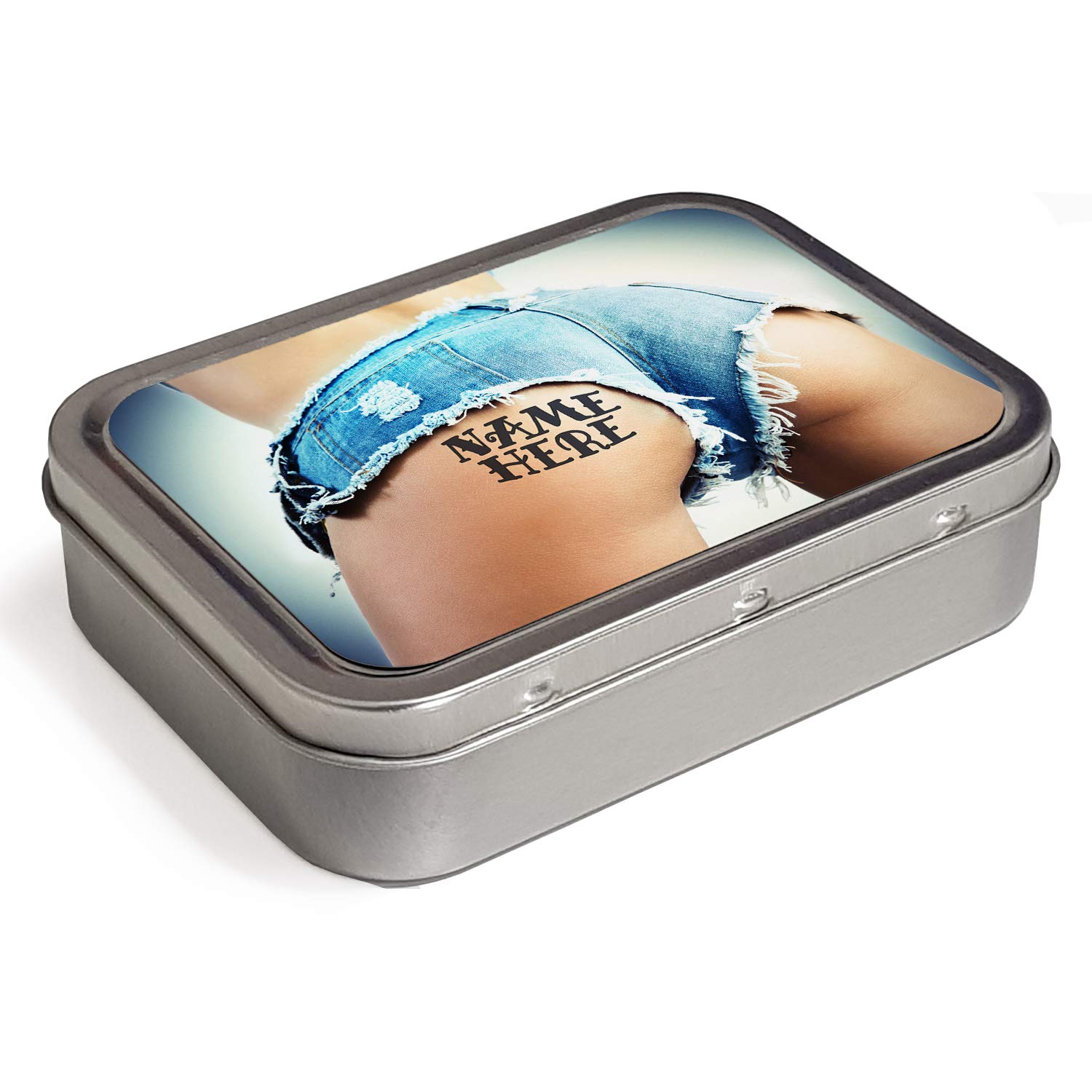 Personalised Sexy Model Bum 2oz Tobacco Tin | Baccy Storage | Pill Box | Cigarette Rolling Stash Can Tin SH107