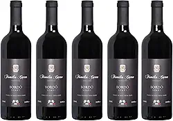 Kit 5 Vinhos Bordô Suave Família Carra 750 ml Gourmet Present Drink Especial Natal Coquetel Exótico Premium